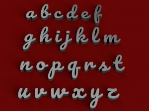 pacifico uppercase and lowercase 3d letters stl file 3Dプリントモデル