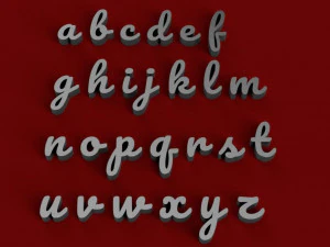 pacifico uppercase and lowercase 3d letters stl file 3D Print Model