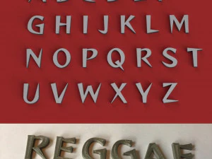 reggae uppercase and lowercase 3d letters stl file 3D Print Model