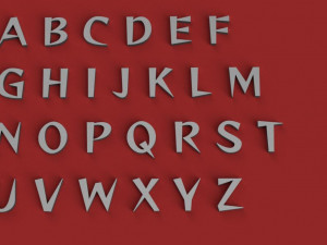 reggae uppercase and lowercase 3d letters stl file 3Dプリントモデル