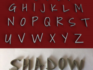shadow uppercase and lowercase 3d letters stl file 3D Print Model