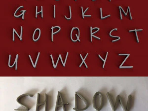 archivo stl de letras 3d mayúsculas y minúsculas de sombra Modelo de impresión 3D