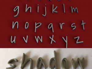 shadow uppercase and lowercase 3d letters stl file 3Dプリントモデル