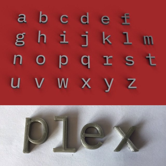 plex uppercase and lowercase 3d letters stl file 3D Print Model .c4d .max .obj .3ds .fbx .stl .blend 