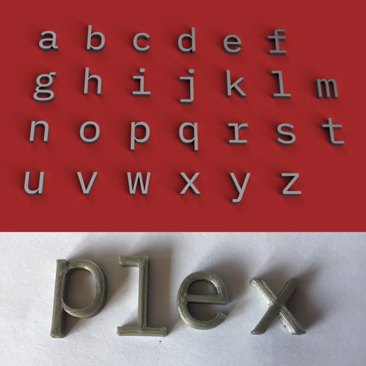 plex uppercase and lowercase 3d letters stl file 3D Print Model .c4d .max .obj .3ds .fbx .stl .blend 