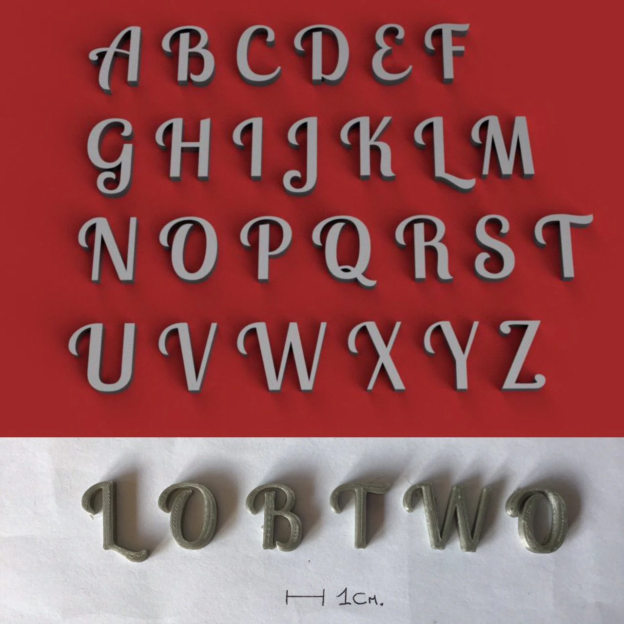 lobtwo uppercase and lowercase 3d letters stl file 3D Print Model .c4d .max .obj .3ds .fbx .stl .blend 