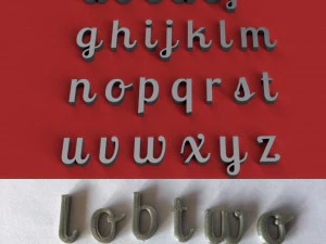 lobtwo uppercase and lowercase 3d letters stl file 3D Print Model
