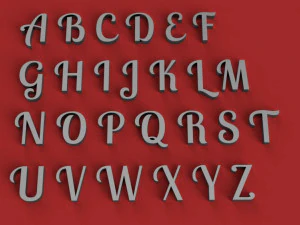 lobtwo uppercase and lowercase 3d letters stl file 3D Print Model