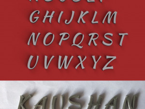 kaushan uppercase and lowercase 3d letters stl file 3D Print Model