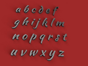 kaushan uppercase and lowercase 3d letters stl file 3D 打印模型
