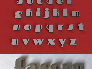 fascinate uppercase and lowercase 3d letters stl file 3D Print Model