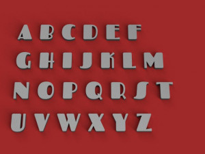 fascinate uppercase and lowercase 3d letters stl file 3D Принт Модель