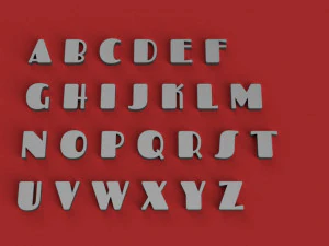 fascinate uppercase and lowercase 3d letters stl file 3D Print Model