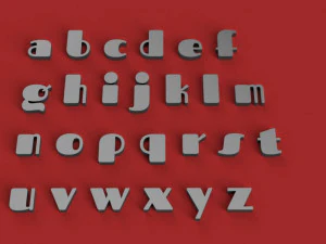 fascinate uppercase and lowercase 3d letters stl file 3D Print Model