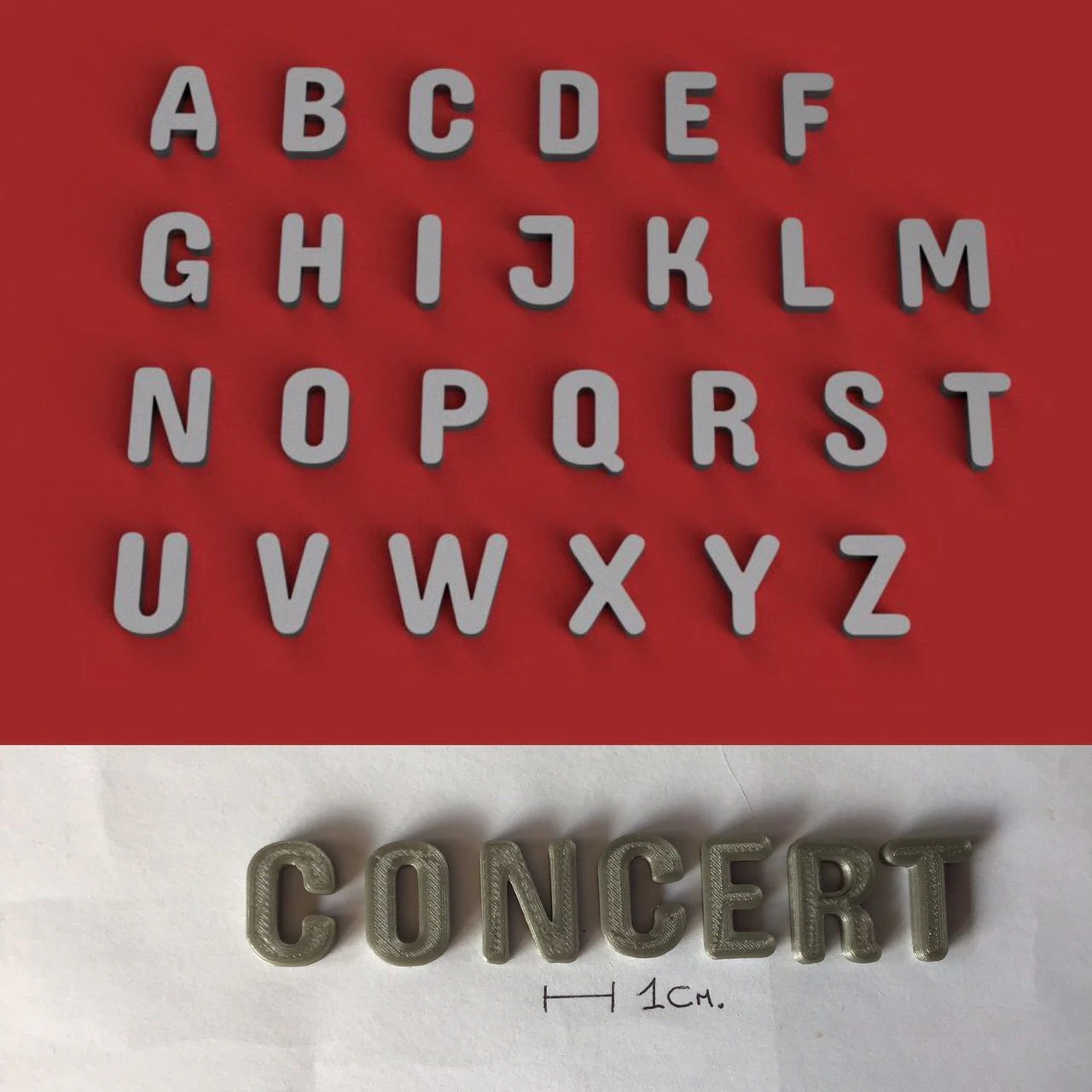 concert uppercase and lowercase 3d letters stl file 3D Print Model .c4d .max .obj .3ds .fbx .stl .blend 