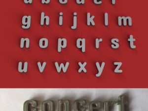 concert uppercase and lowercase 3d letters stl file Model Cetak 3D