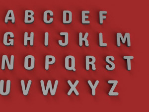 concert uppercase and lowercase 3d letters stl file Model Cetak 3D