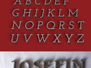 josefin uppercase and lowercase 3d letters stl file 3D Print Model