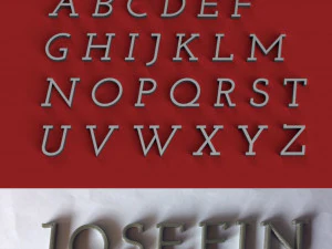 Josefin Gro&szlig;- und Kleinbuchstaben 3D-Buchstaben STL-Datei 3D Druckmodell