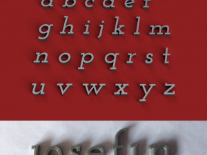 josefin uppercase and lowercase 3d letters stl file 3D प्रिंट मॉडल