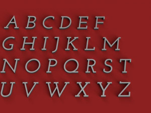 josefin uppercase and lowercase 3d letters stl file 3D प्रिंट मॉडल