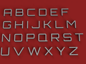 orbitron uppercase and lowercase 3d letters stl file 3D 프린트 모델