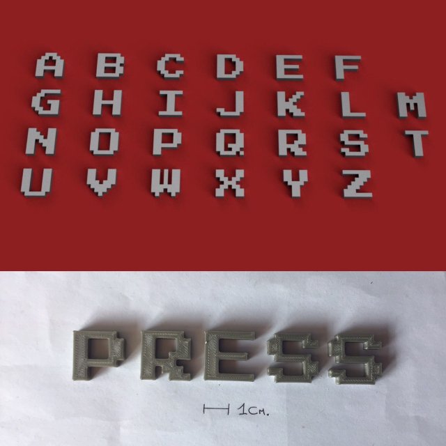 press uppercase and lowercase 3d letters stl file 3D Print Model .c4d .max .obj .3ds .fbx .stl .blend 