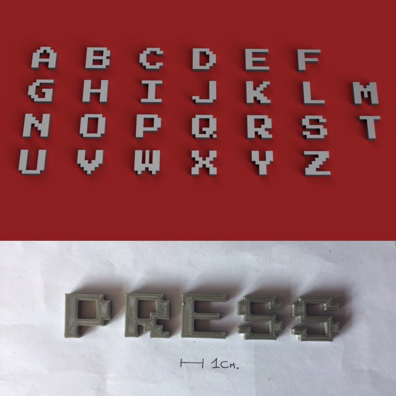 press uppercase and lowercase 3d letters stl file 3D Print Model .c4d .max .obj .3ds .fbx .stl .blend 