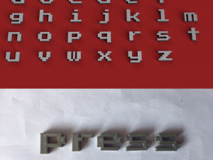 press uppercase and lowercase 3d letters stl file 3D Print Model