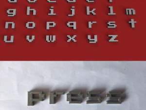 press uppercase and lowercase 3d letters stl file 3D Print Model