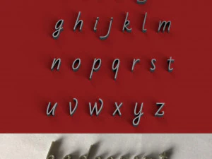 badscript uppercase and lowercase 3d letters stl file 3D Print Model