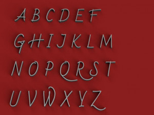 badscript uppercase and lowercase 3d letters stl file Model Cetak 3D