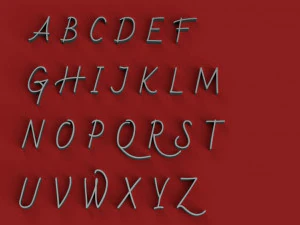 badscript uppercase and lowercase 3d letters stl file 3D Print Model