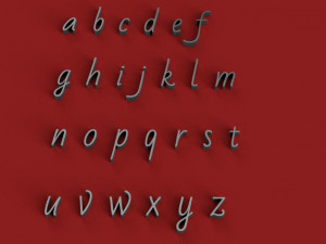 badscript uppercase and lowercase 3d letters stl file Model Cetak 3D