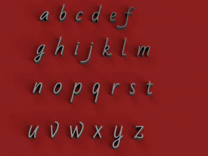 badscript uppercase and lowercase 3d letters stl file 3D Print Model