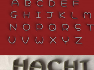hachi uppercase and lowercase 3d letters stl file 3D 프린트 모델