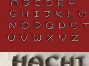 hachi uppercase and lowercase 3d letters stl file 3D Print Model