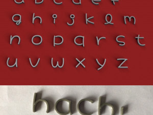 hachi uppercase and lowercase 3d letters stl file 3D प्रिंट मॉडल