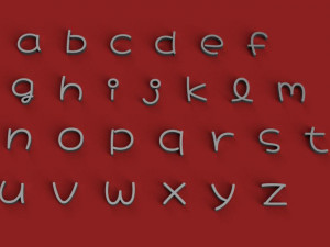 hachi uppercase and lowercase 3d letters stl file 3D प्रिंट मॉडल
