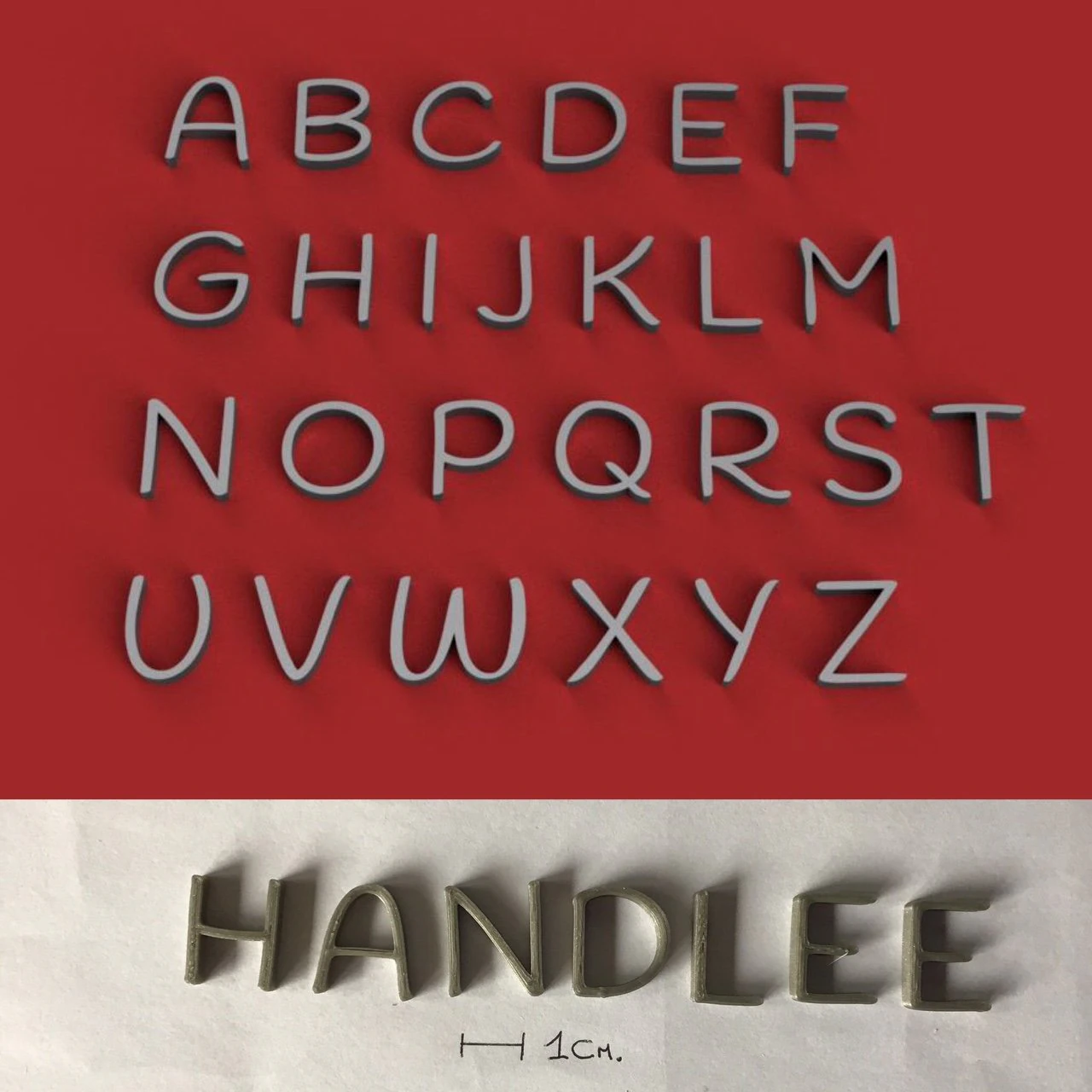 handlee uppercase and lowercase 3d letters stl file 3D Print Model .c4d .max .obj .3ds .fbx .stl .blend