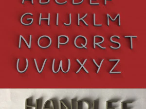 handlee majuscules et minuscules lettres 3d fichier stl Modèles 3D en vedette