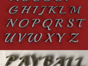 fichier stl de lettres 3d majuscules et minuscules de playball Modèles 3D en vedette