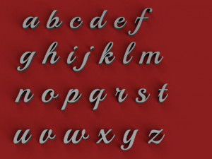 playball uppercase and lowercase 3d letters stl file 3D 打印模型