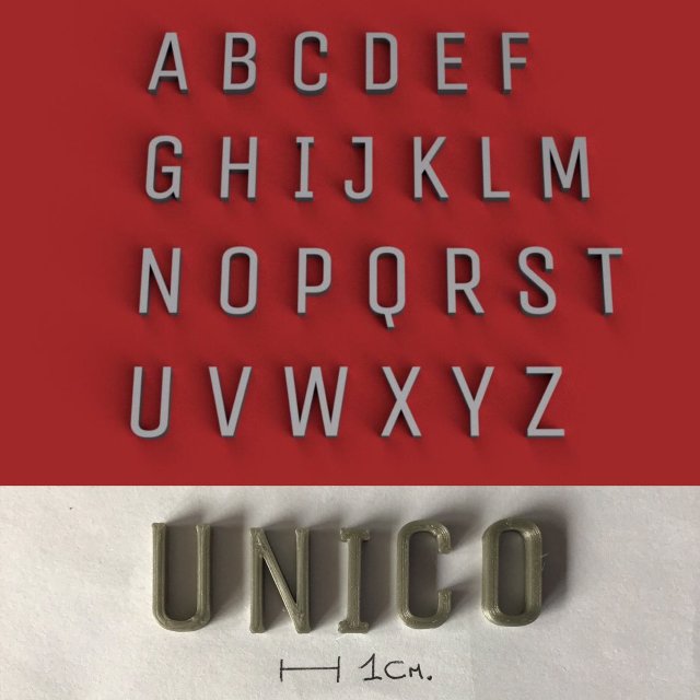 unico uppercase and lowercase 3d letters stl file Modèles 3D en vedette .c4d .max .obj .3ds .fbx .stl .blend 