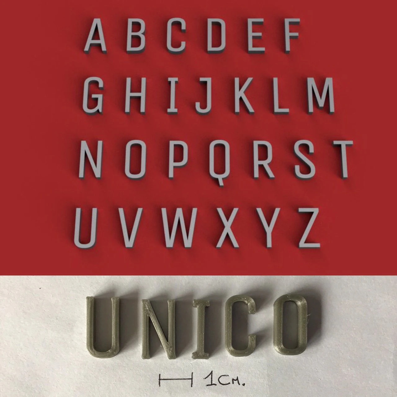 unico uppercase and lowercase 3d letters stl file 3D Print Model .c4d .max .obj .3ds .fbx .stl .blend 