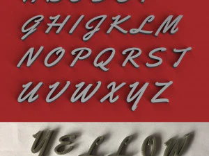 fichier stl de lettres 3d majuscules et minuscules jaunes Modèles 3D en vedette