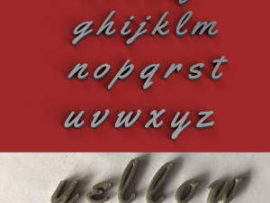 yellow uppercase and lowercase 3d letters stl file Modèles 3D en vedette