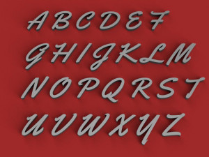yellow uppercase and lowercase 3d letters stl file Modèles 3D en vedette