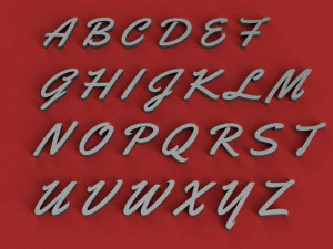 yellow uppercase and lowercase 3d letters stl file 3D Print Model