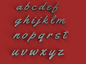 yellow uppercase and lowercase 3d letters stl file Modèles 3D en vedette